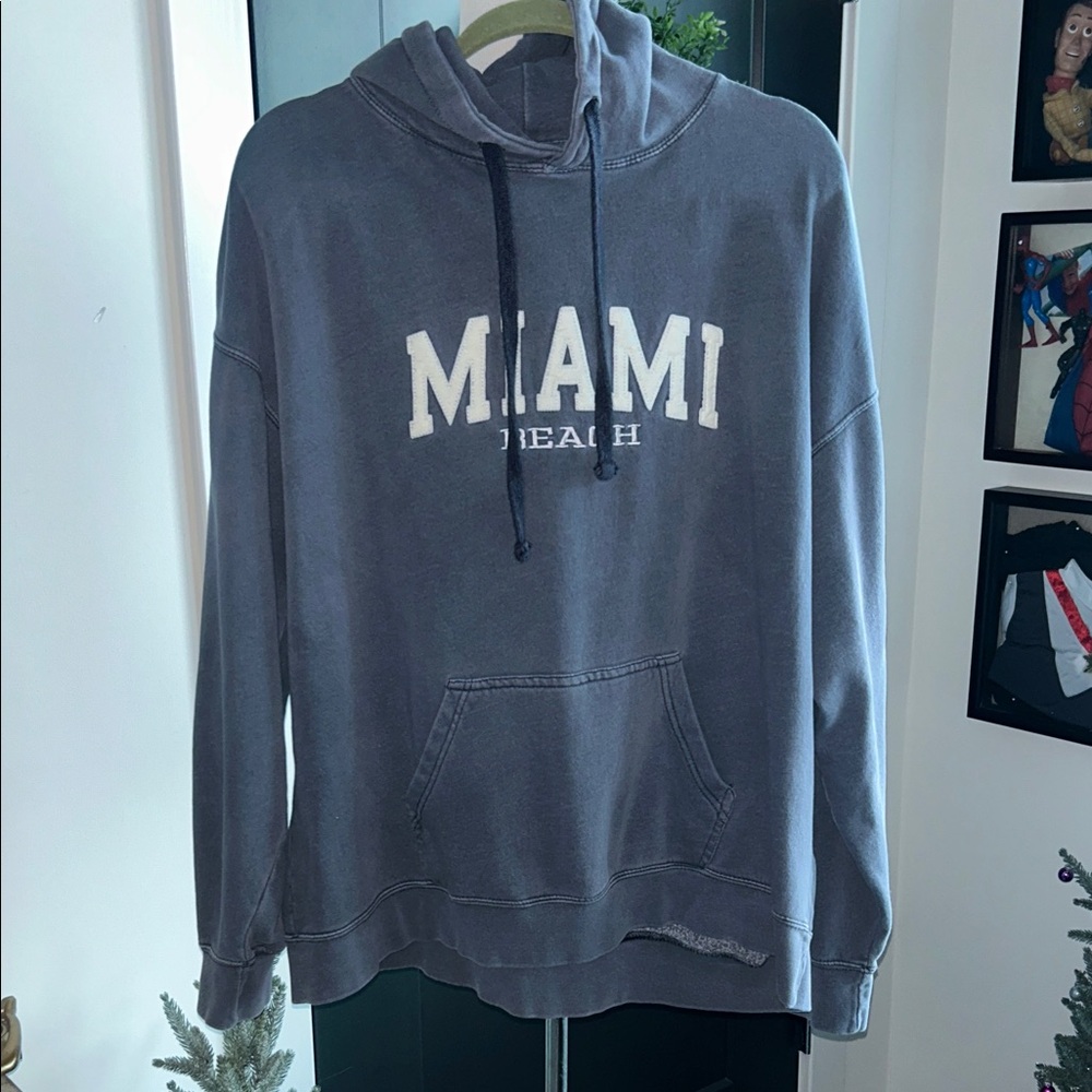 Miami XL Beach Gray Hoodie Sweatshirt